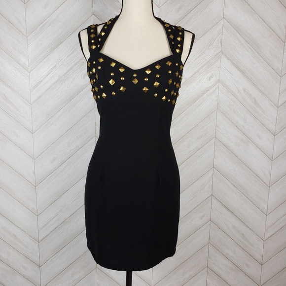 Laundry By Shelli Segal Dresses & Skirts - SHELLI SEGAL Black Gold Studded Cocktail Dress
